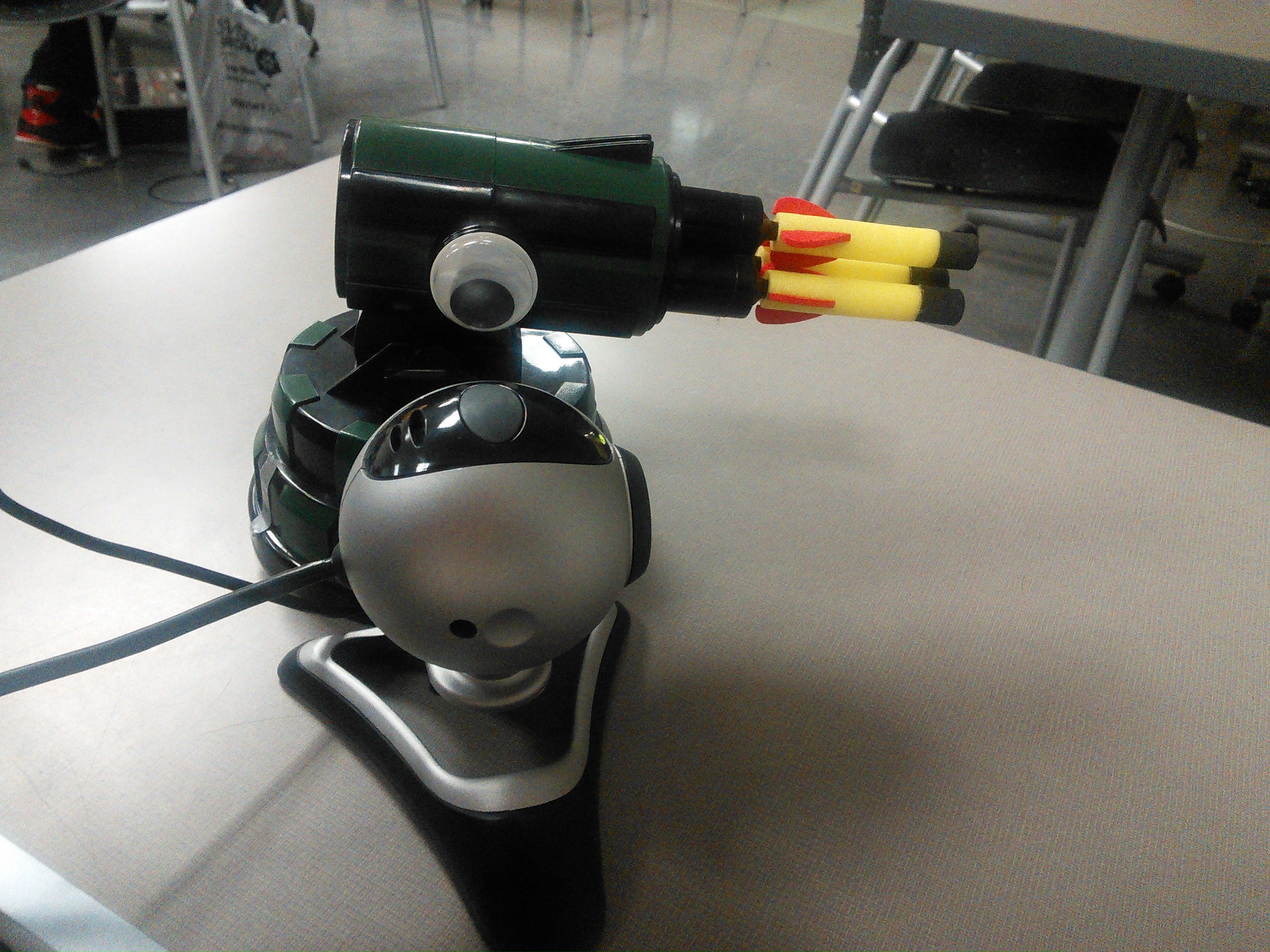 Webcam and dart launcher